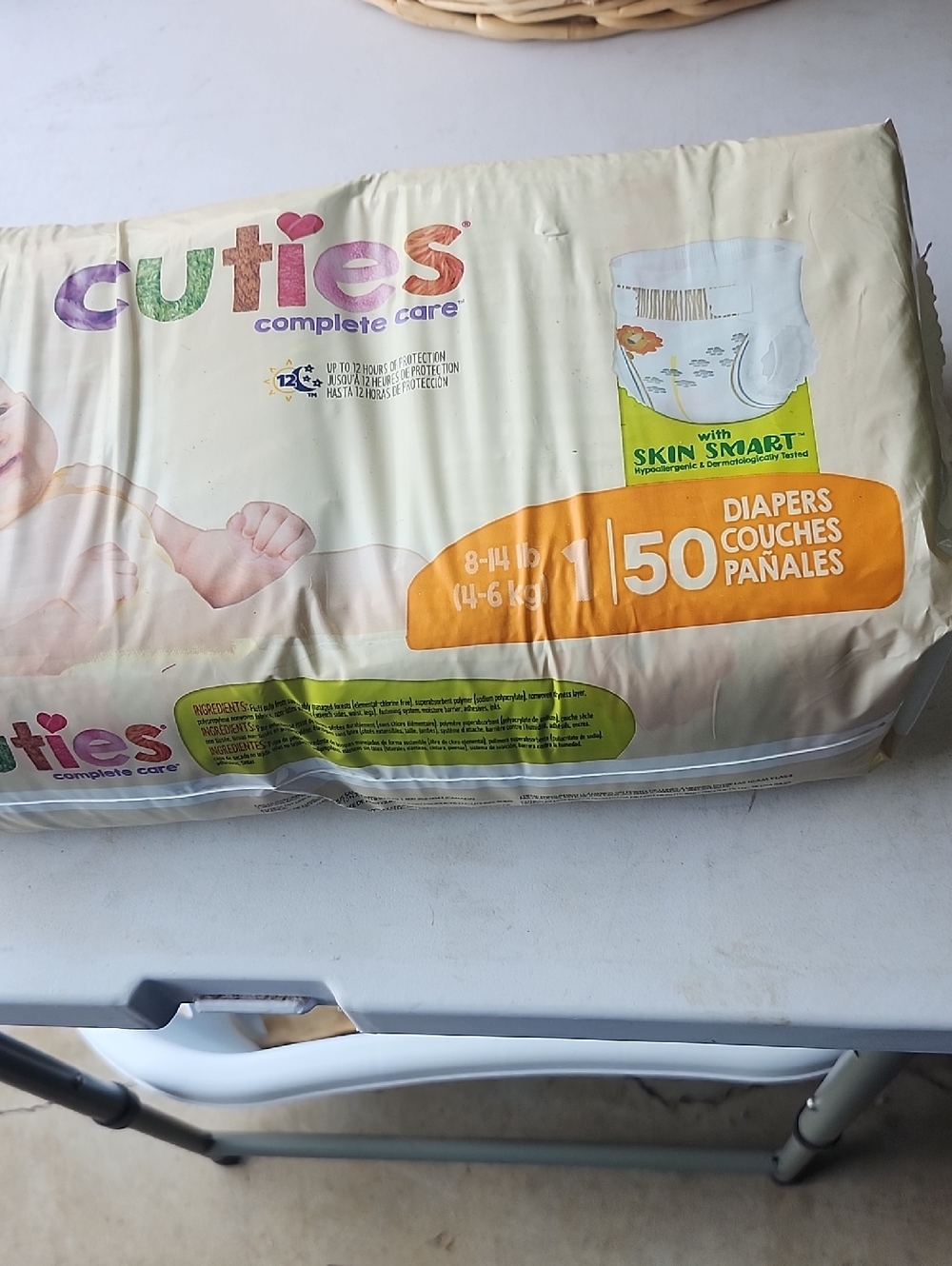 Complete Care Size 1 Baby Diapers - White/Cream (50 Count)